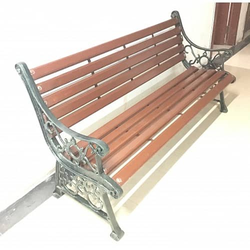 Park seating Lawn Benches, Patios outdoor Wooden Iron Frame Benches 15