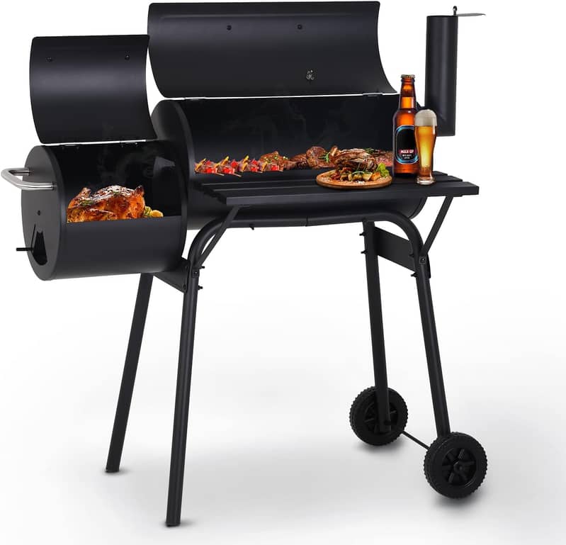 BBQ Smoker Charcoal Grill Roaster Portable Outdoor Camping 2 in 1 0