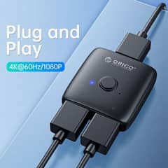 ORICO Bi-directional switcher, HS2-A1 4K HD HDMI,2 Port Splitter