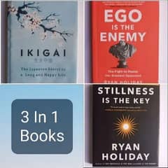 3 in 1 books ikigai, ego is the enemy, stillness is the key to success 0