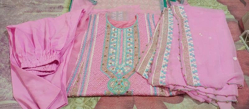 pink suit kamiz pajama dhupta stitch 1