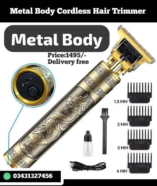 Metal Body Cordless Hair Trimmer 2