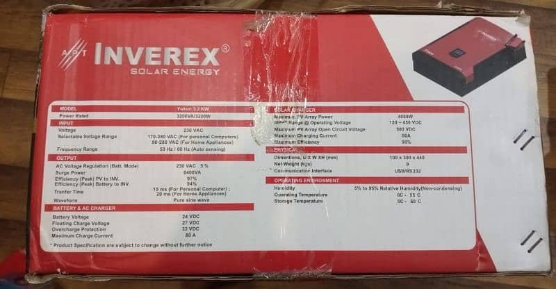 Brand New Inverex Yukon 3.2KW Hybrid Solar Inverter 3