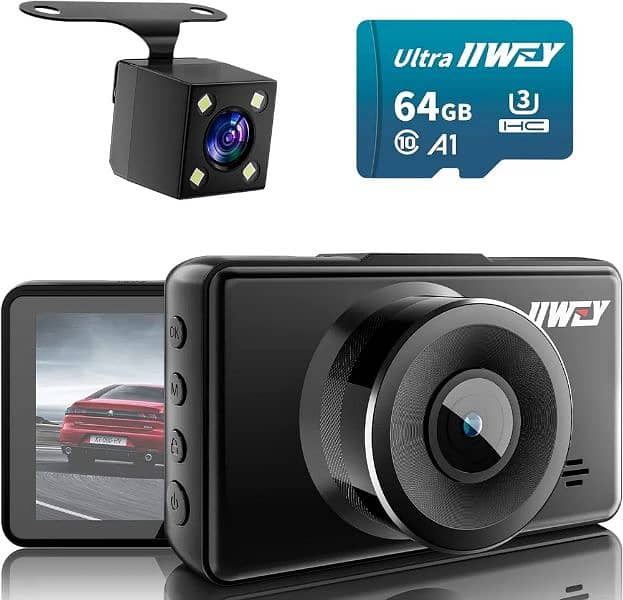 read ad front and rear/back dash cam 1080 fhd parking recorder 0