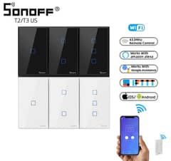 SONOFF T2US3C-TX Smart WiFi Wall Light Switch 433MHz RF Remote Control