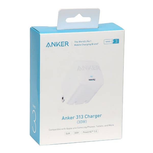 ANKER 313 Charger 30W USB-C Charger, GaN/PD/PowerIQ 3.0 5