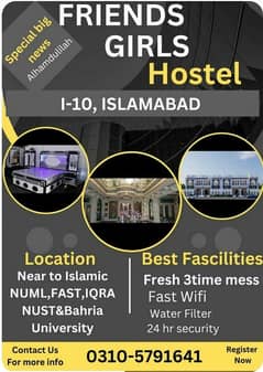 girls hostel  in i 10 2 Islamabad  Pakistan