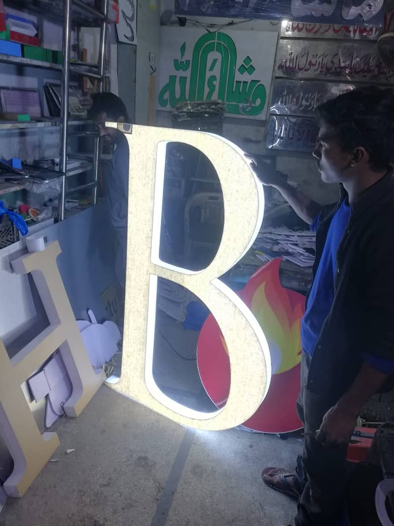 3d sign boards acrylic letters/Logo Sign/Flex Printing /LED Back-lit 11
