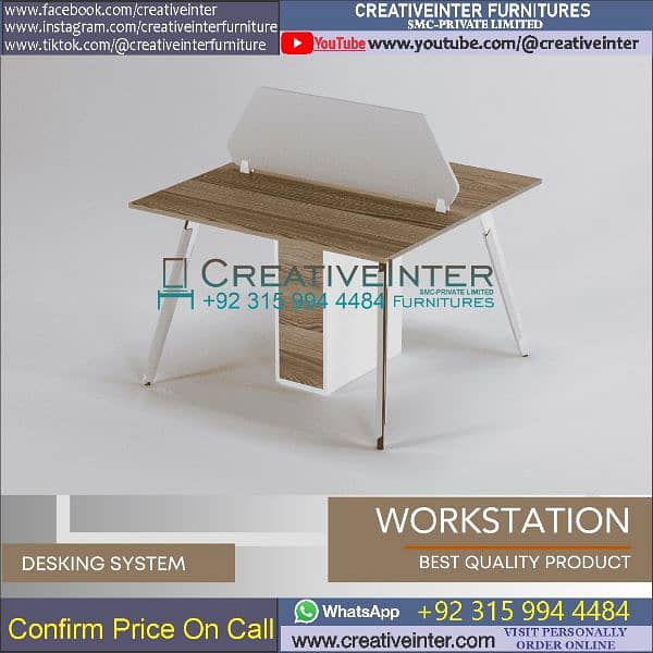 Office workstation table Staff desk Executive chair meeting Computer 16