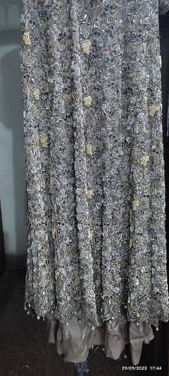 bridal walima maksi grey colour from Mohsin sonns