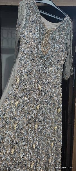 bridal walima maksi grey colour from Mohsin sonns 1