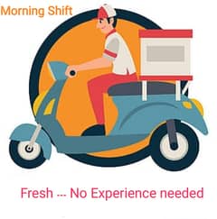 Bike Rider - تجربہ ضروری نہیں Morning shift Delivery Boy