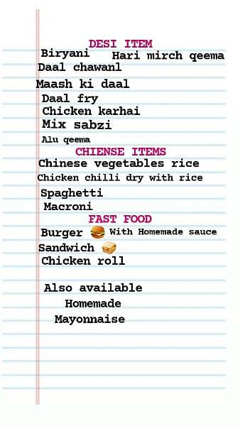 home made food