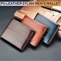 Stylish Men's Wallet (Shiny Look) - PU Leather - Standard Size