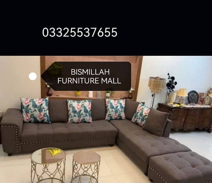 BISMILLAH FURNITURE MALL OFFERS LOOT MARR SALE on L SHAPE SOFA SET 19