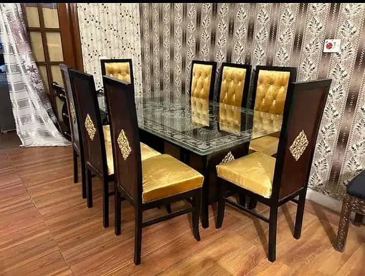 dining table / 6 seater dining table / wooden dining table with chairs 16
