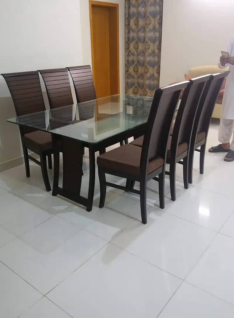 dining table / 6 seater dining table / wooden dining table with chairs 4
