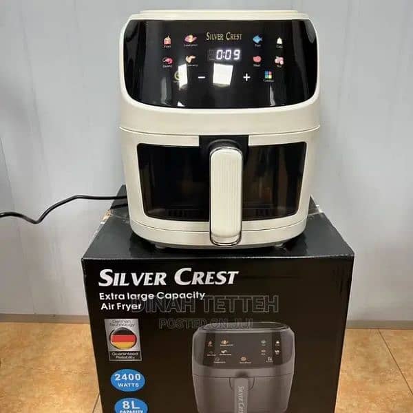 NEW SILVER CREST AIR FRYER 8 LITER LARGE  LCD TOUCH DISPLAY AIRFRYER 5