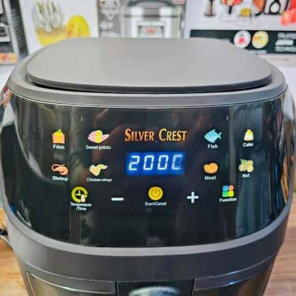 NEW SILVER CREST 8 LITER LARGE AIR FRYER LCD TOUCH DISPLAY AIRFRYER 4