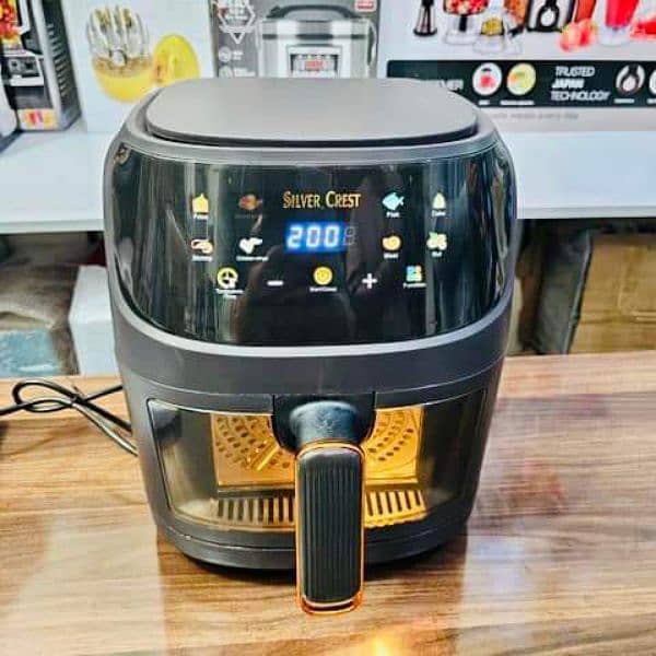 NEW SILVER CREST 8 LITER LARGE AIR FRYER LCD TOUCH DISPLAY AIRFRYER 14