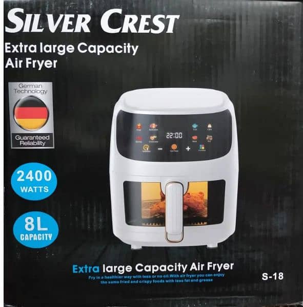 NEW SILVER CREST 8 LITER LARGE AIR FRYER LCD TOUCH DISPLAY AIRFRYER 11