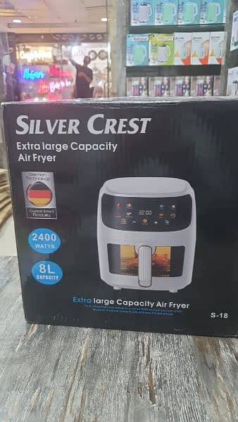 NEW SILVER CREST 8 LITER LARGE AIR FRYER LCD TOUCH DISPLAY AIRFRYER 18