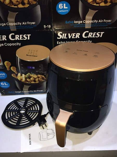 NEW SILVER CREST 6 LITER LARGE AIR FRYER LCD TOUCH DISPLAY AIRFRYER 2