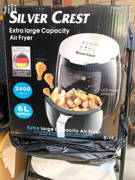NEW SILVER CREST 6 LITER LARGE AIR FRYER LCD TOUCH DISPLAY AIRFRYER 10
