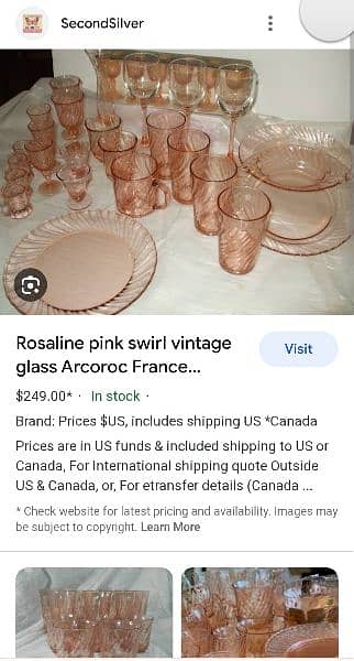 Arcoroc rosaline antique dinner set 10