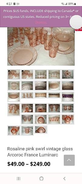 Arcoroc rosaline antique dinner set 11