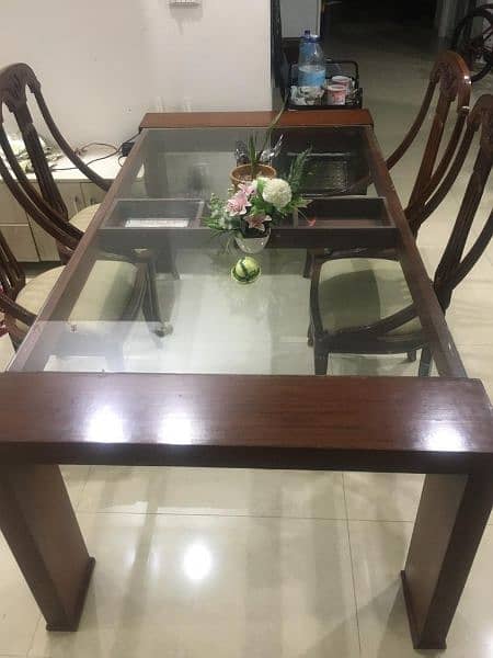 Wooden Dinning Table with 8 chairs 1