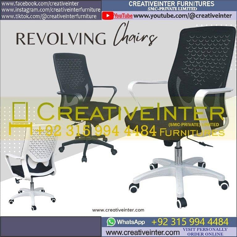 Office recliner chair table mesh Manager workstation revoling rolling 6