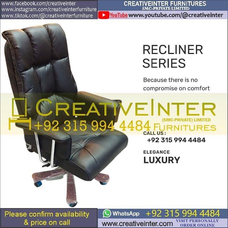 Office recliner chair table mesh Manager workstation revoling rolling 12