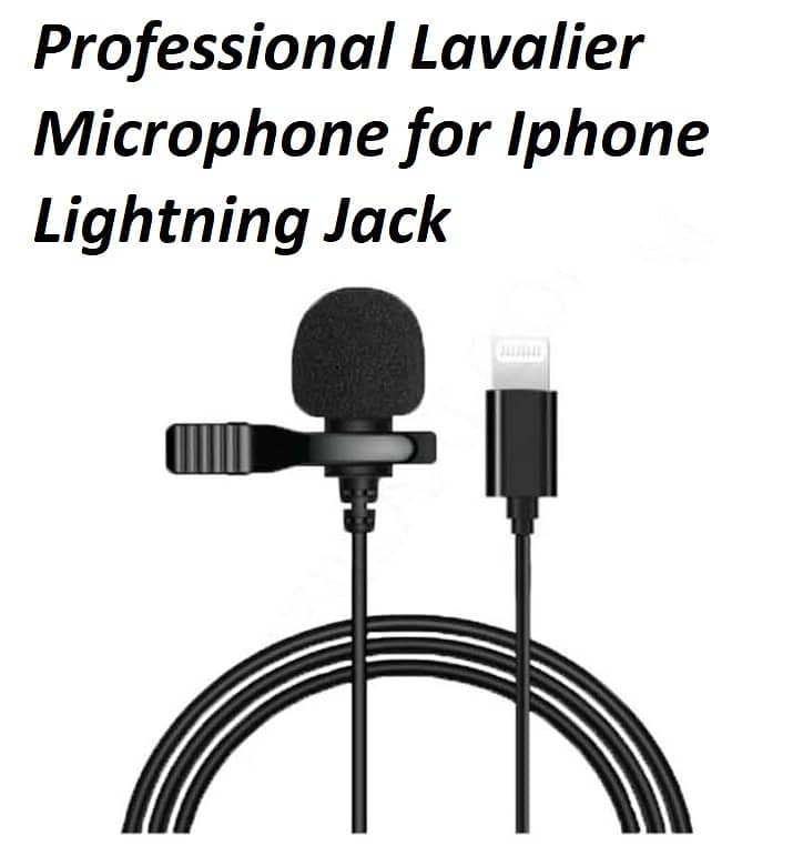 Professional Lavalier Microphone For iPhone Lightning Jack Brand New 0