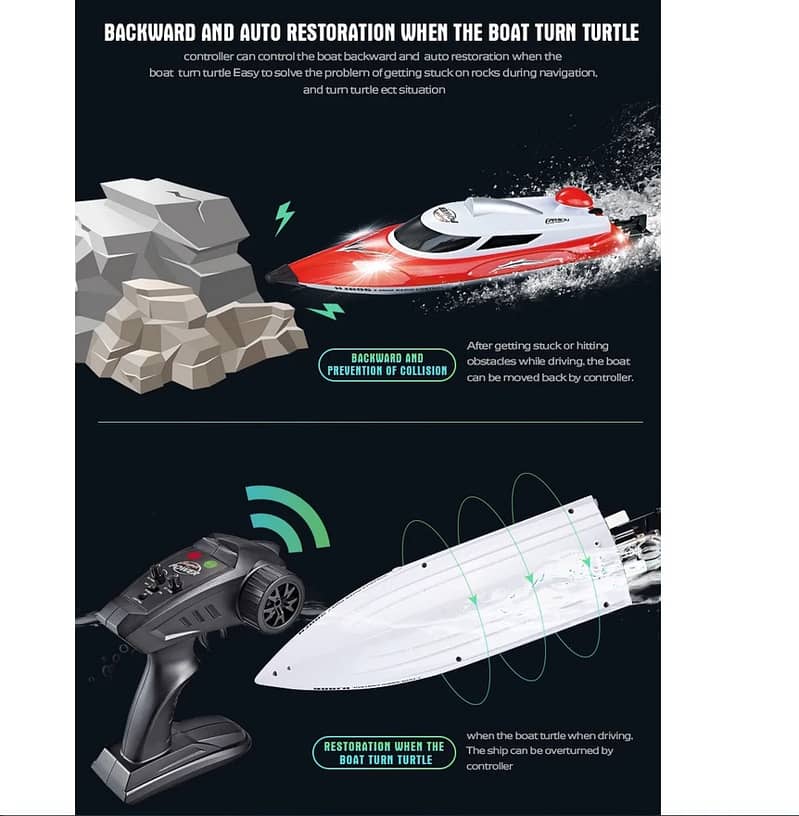 HJ806B Electric RC Boat 35KM/H 200m High Speed 2.4GHz Remote Control 4