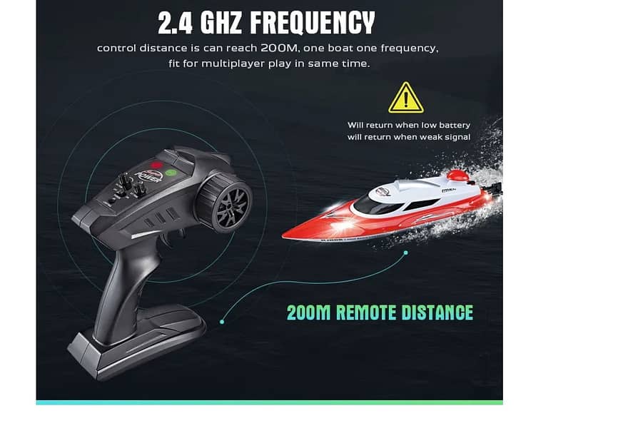 HJ806B Electric RC Boat 35KM/H 200m High Speed 2.4GHz Remote Control 6