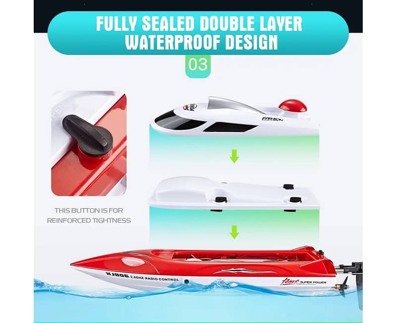 HJ806B Electric RC Boat 35KM/H 200m High Speed 2.4GHz Remote Control 7