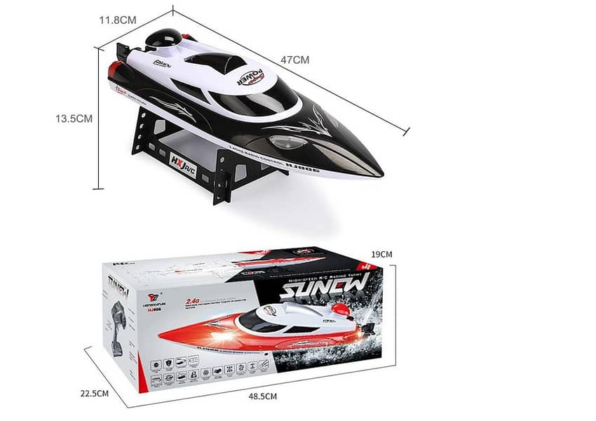 HJ806B Electric RC Boat 35KM/H 200m High Speed 2.4GHz Remote Control 10