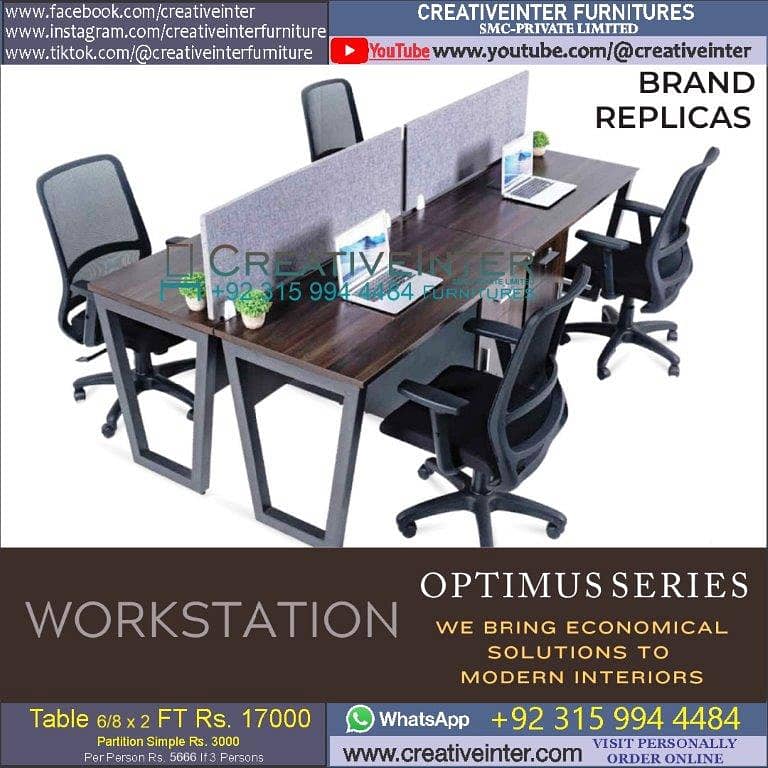 Office workstation table front desk chair meeting Furniture conference 4