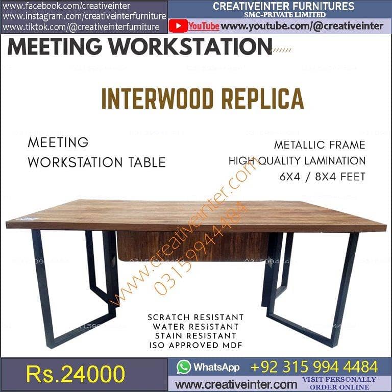 Office workstation table front desk chair meeting Furniture conference 19