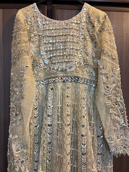 Designer dress (Zaha) medium size Beige stitched dress 0