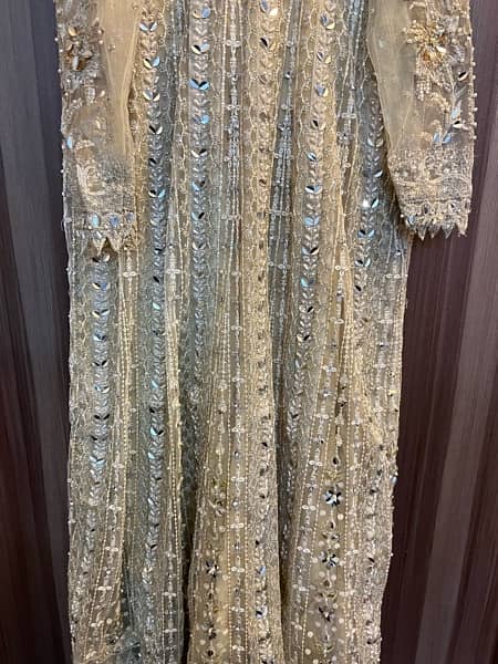 Designer dress (Zaha) medium size Beige stitched dress 1