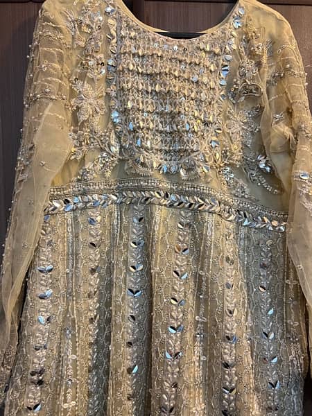 Designer dress (Zaha) medium size Beige stitched dress 3