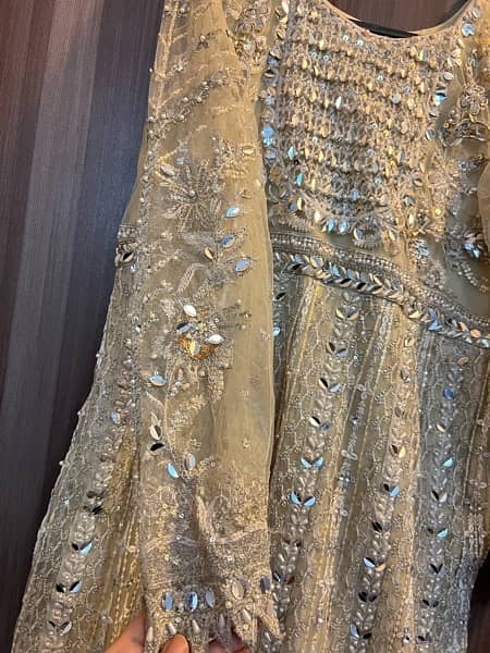 Designer dress (Zaha) medium size Beige stitched dress 4