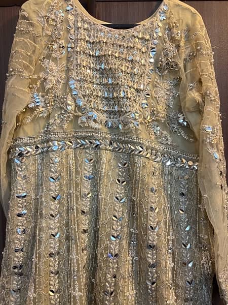 Designer dress (Zaha) medium size Beige stitched dress 5