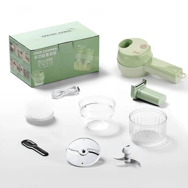 4 in 1 Portable Electric Vegetable Cutter Set, Wireless Mini Food 4