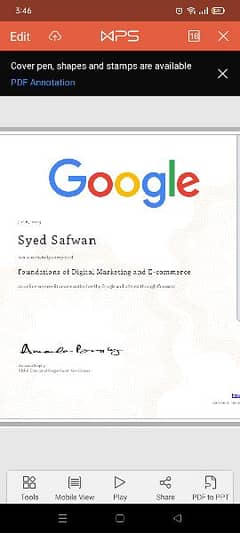 I am a verified digital marketer according to Google contact us