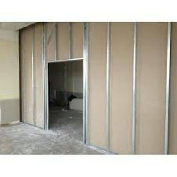 dry wall partition with gypsum sheets 8