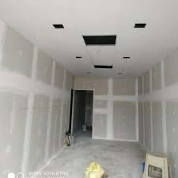 dry wall partition with gypsum sheets 9