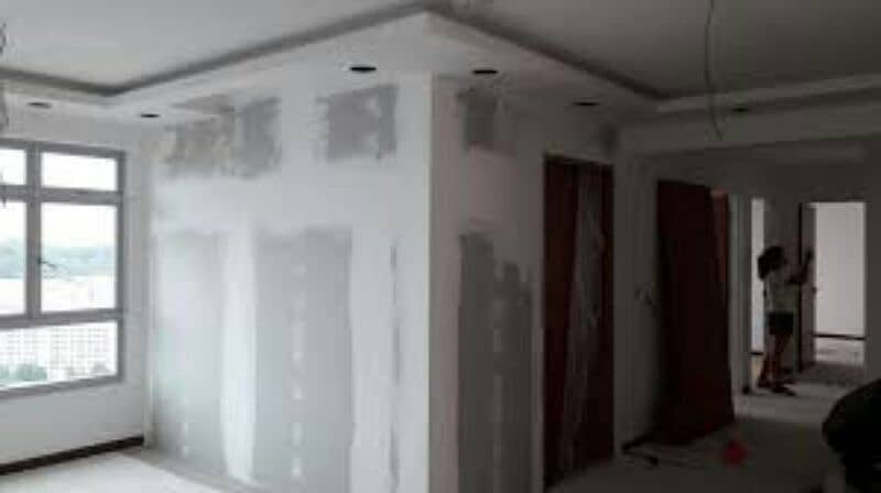 dry wall partition with gypsum sheets 10